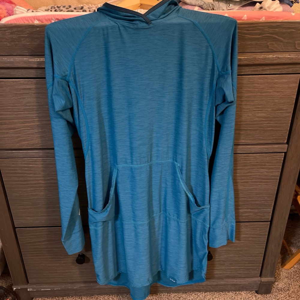 NRS- Blue Long Sleeve Hoodie Dress